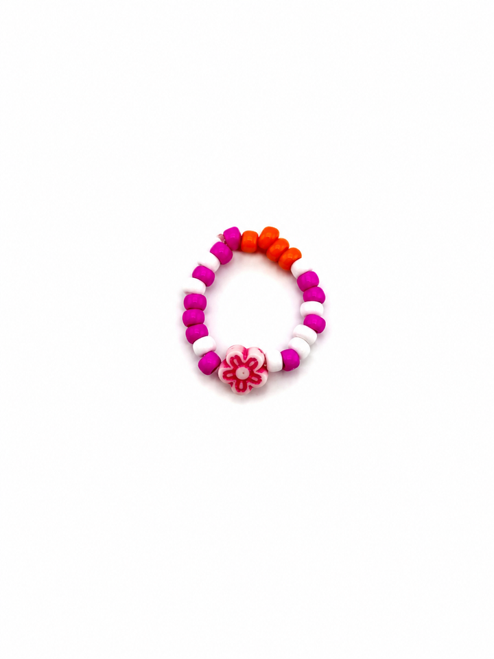 Multicolor Flower Beaded Ring