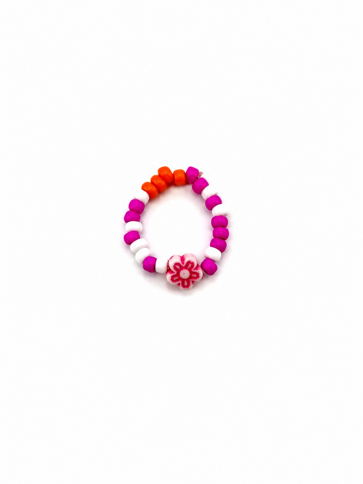 Multicolor Flower Beaded Ring