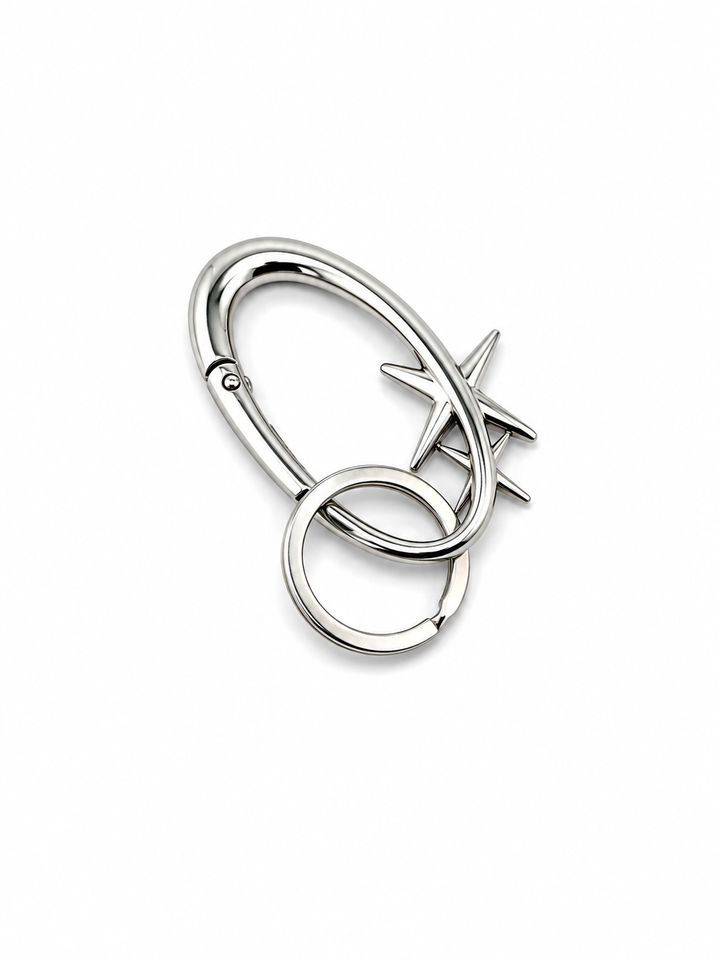 Silver Star Carabiner Keychain