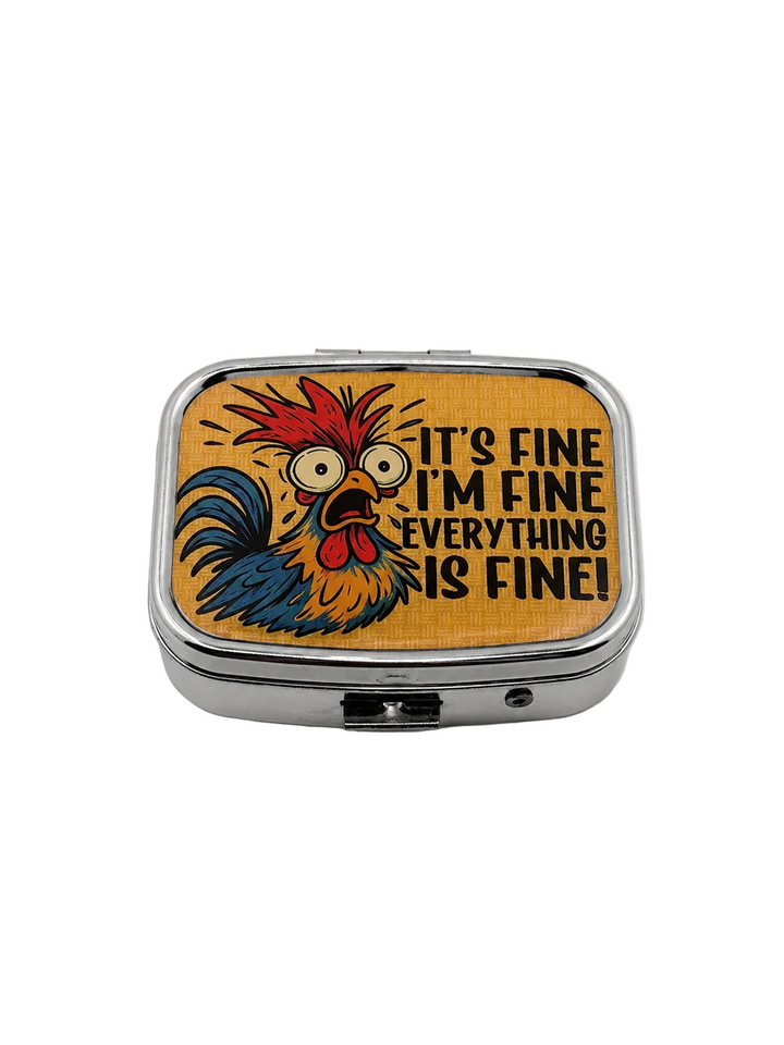 “Everything Is Fine” Mirrored Pill Case