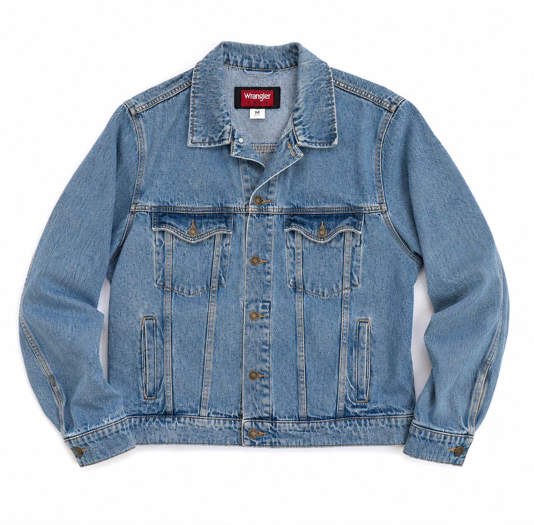 Vintage Wrangler Medium-Wash Denim Trucker Jacket