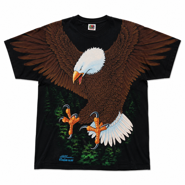 Vintage 'Liquid Blue' Bald Eagle Graphic T-Shirt