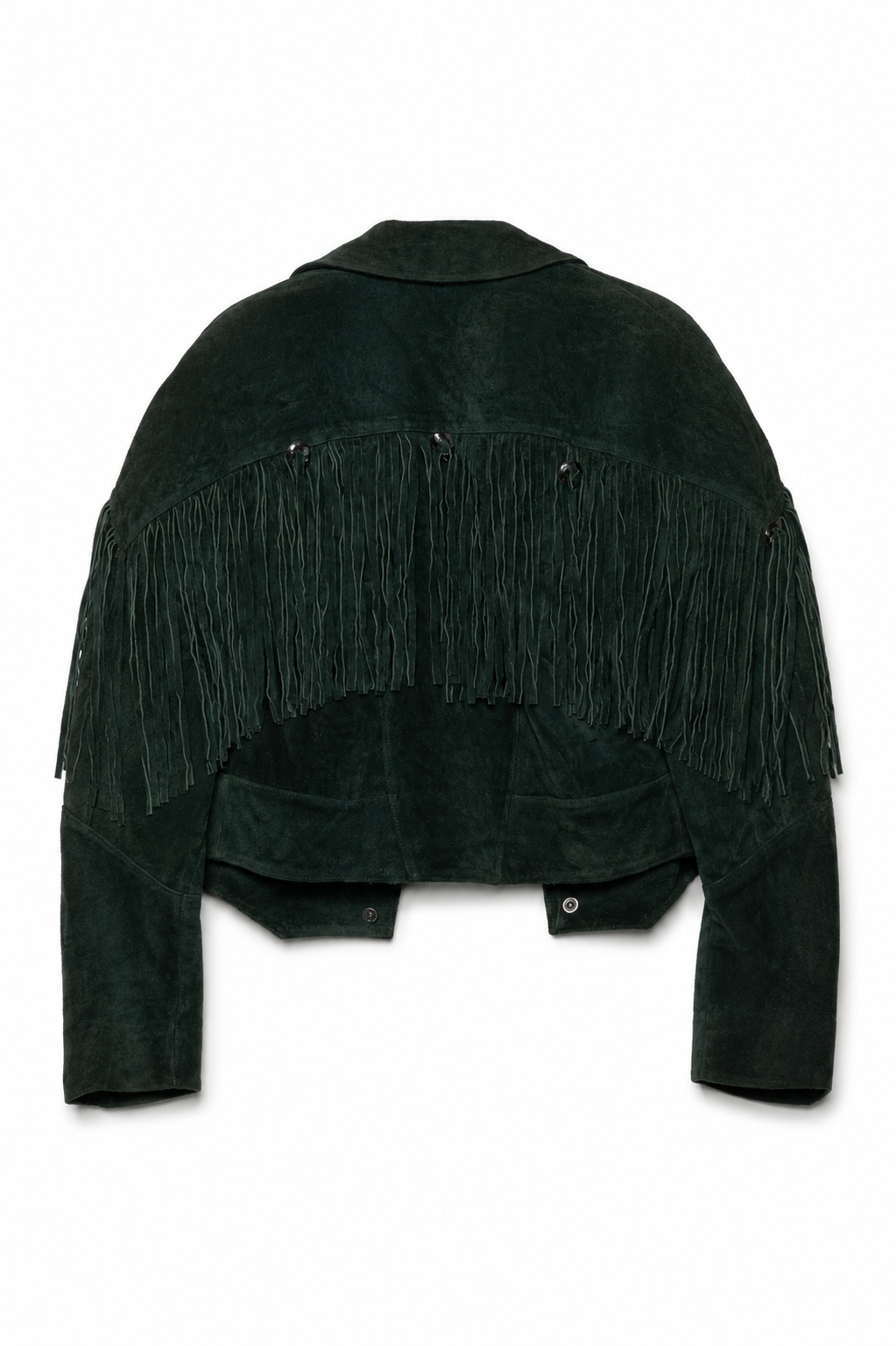 Vintage Green Suede Fringe Western Jacket