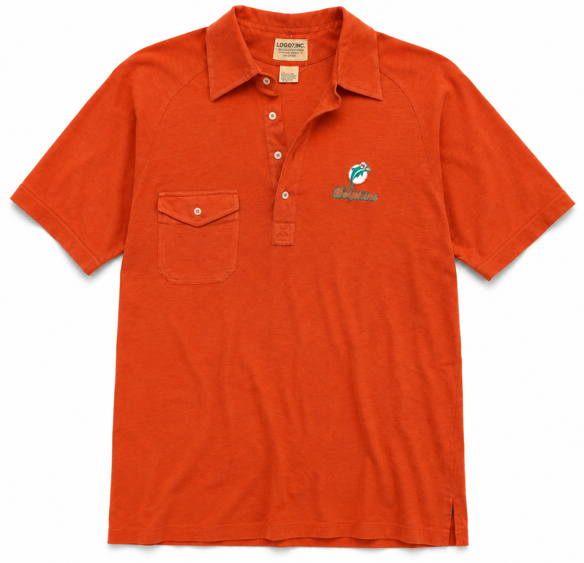 Vintage Miami Dolphins Logo 7 Orange Polo Shirt
