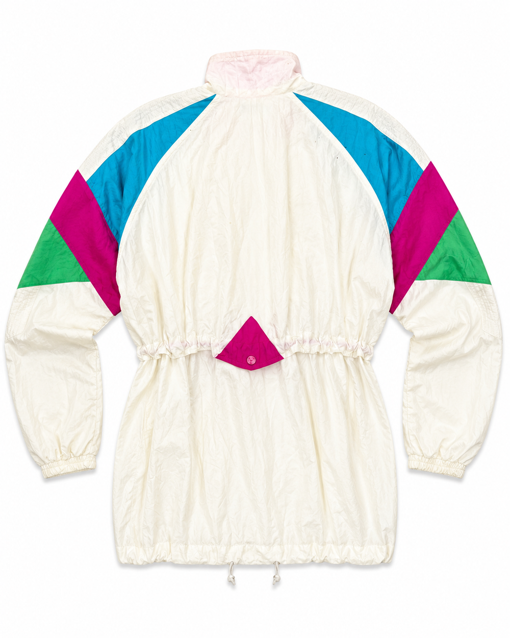 Westbound Cream/Colorblock 80s Mid-Length Windbreaker
