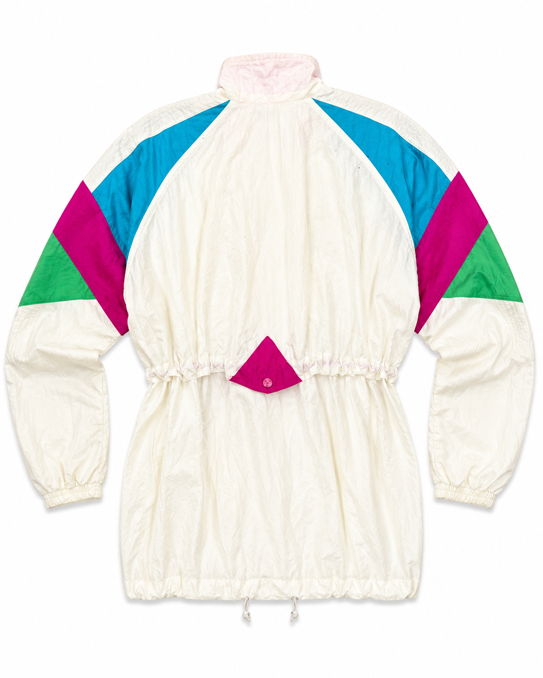 Westbound Cream/Colorblock 80s Mid-Length Windbreaker