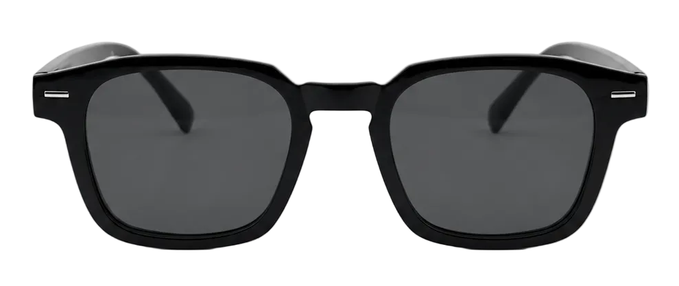 Midnight Black Square Sunglasses
