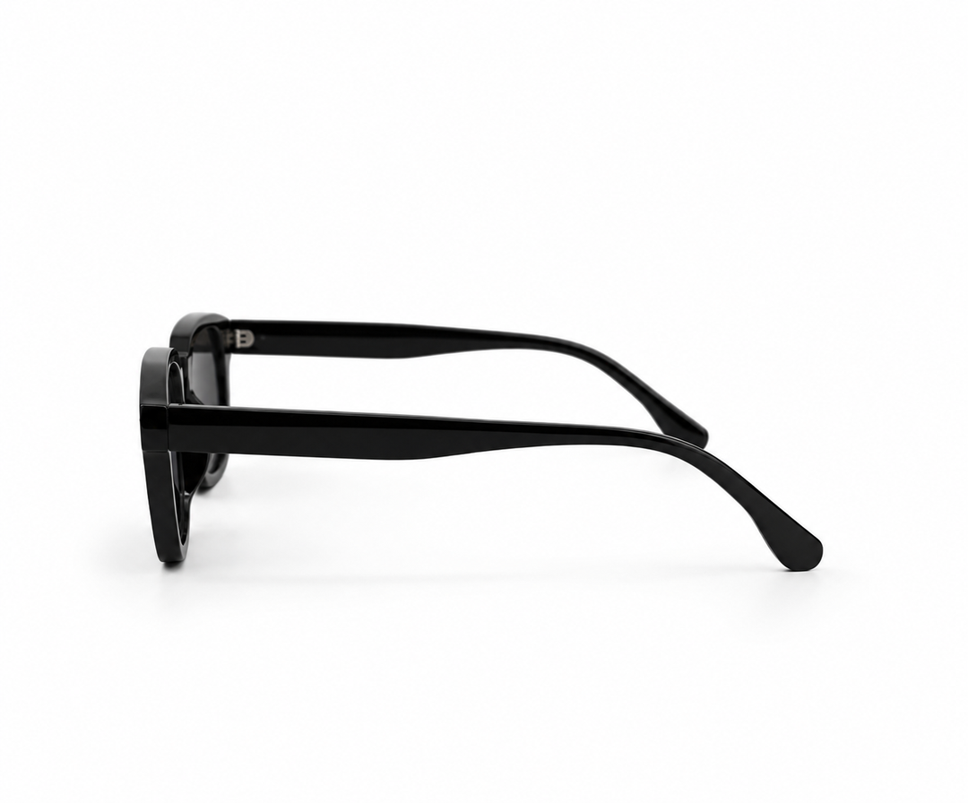 Midnight Black Square Sunglasses