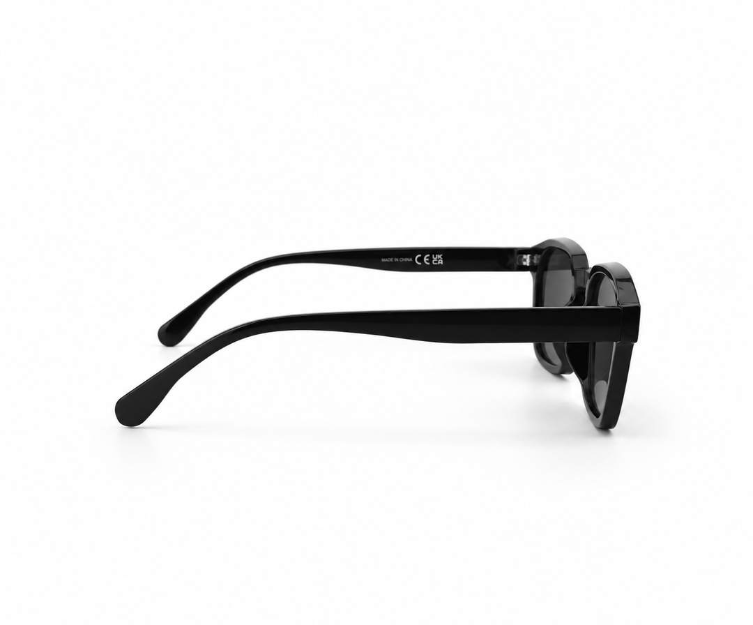 Midnight Black Square Sunglasses