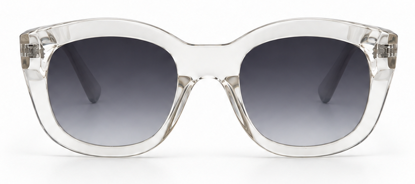 Le Specs Clear Oversized Square Sunglasses