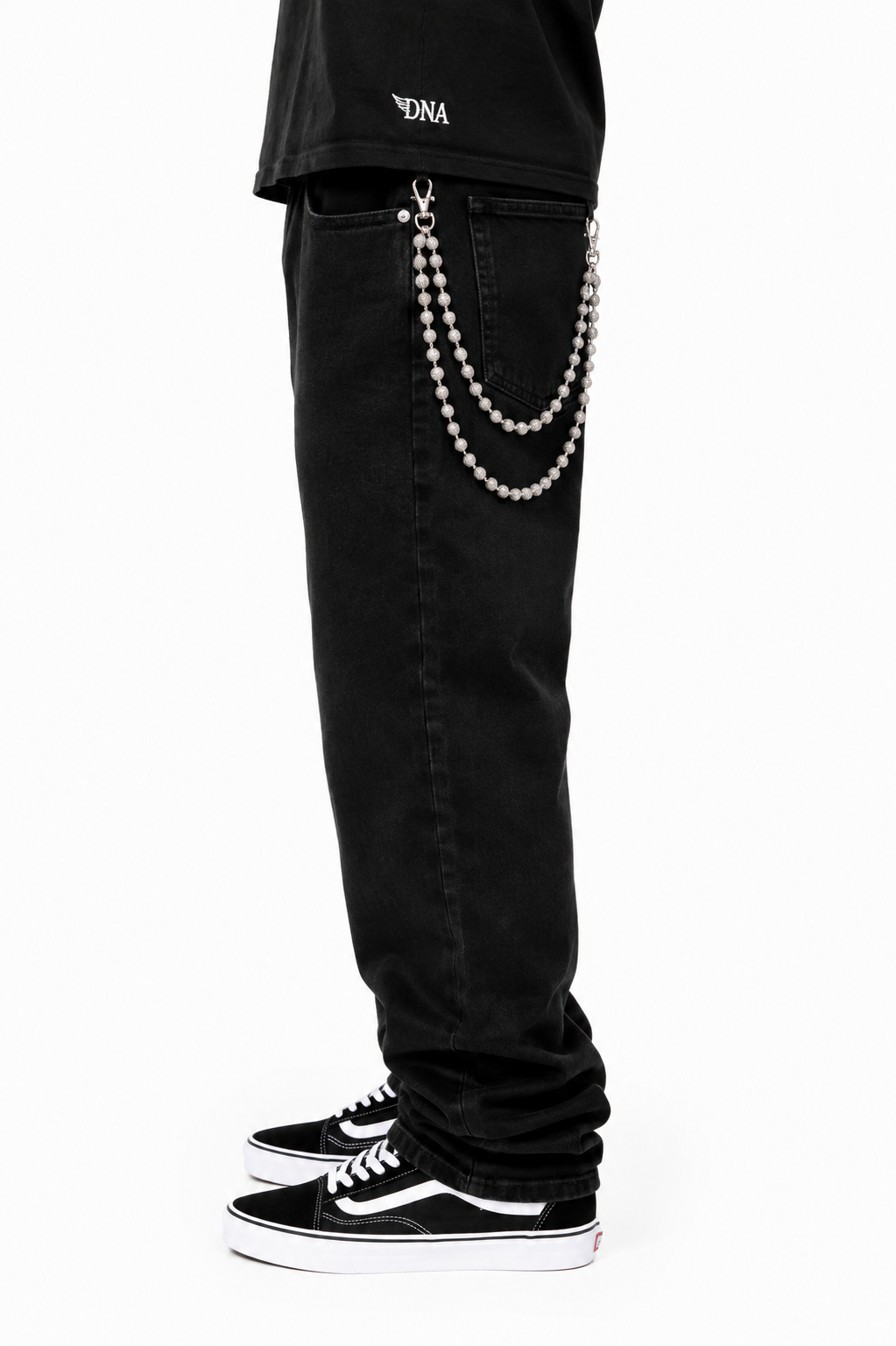 Silver Crystal Ball Belt Chain