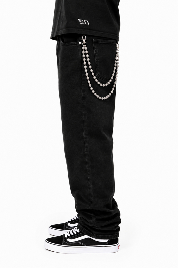 Silver Crystal Ball Belt Chain