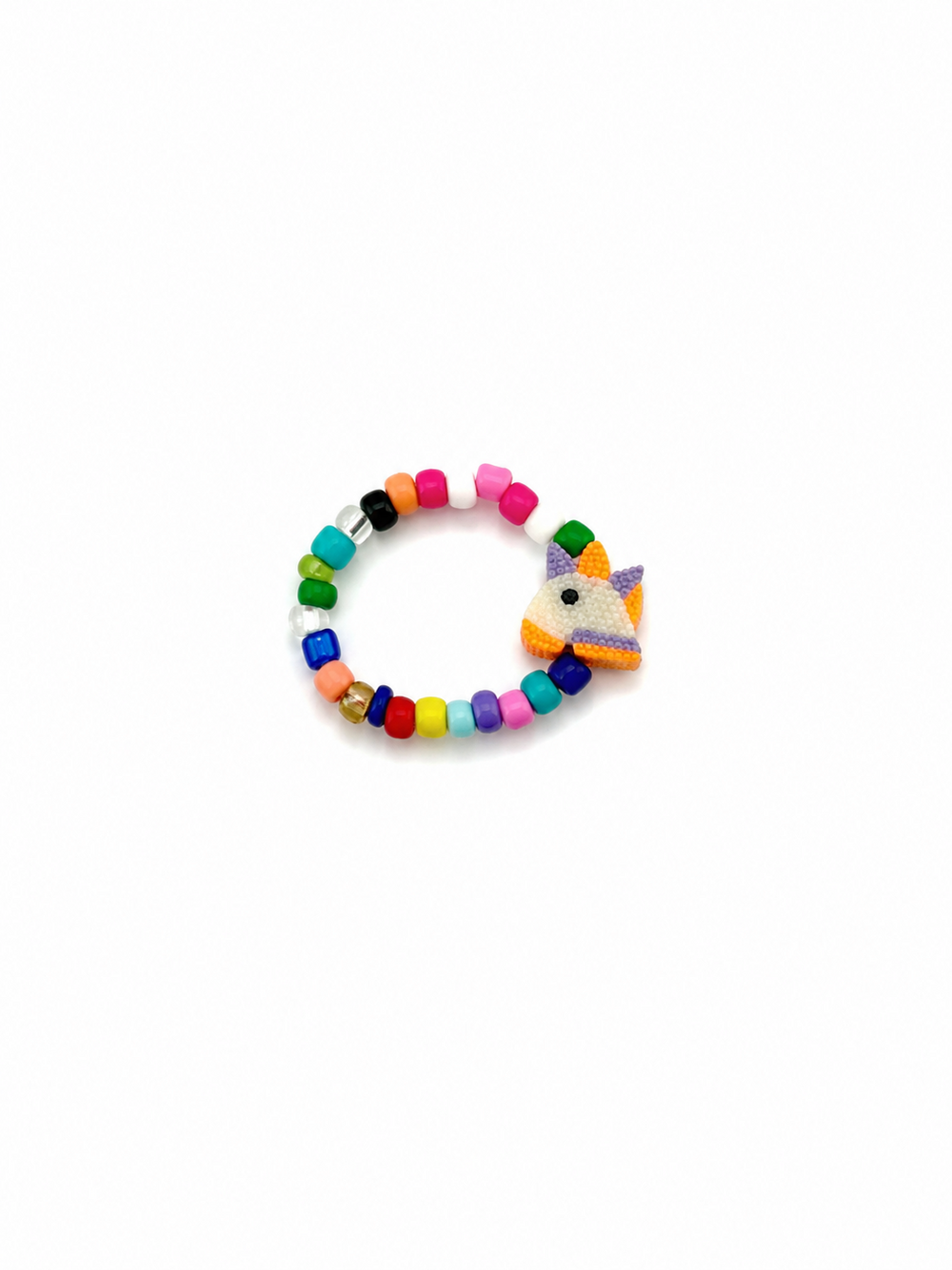 Multicolor Unicorn Beaded Ring