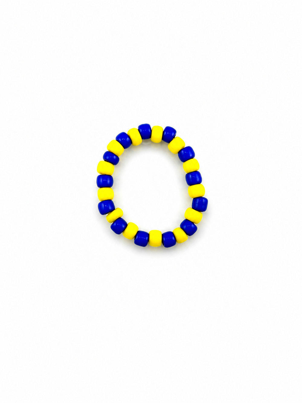 Blue & Yellow Beaded Ring