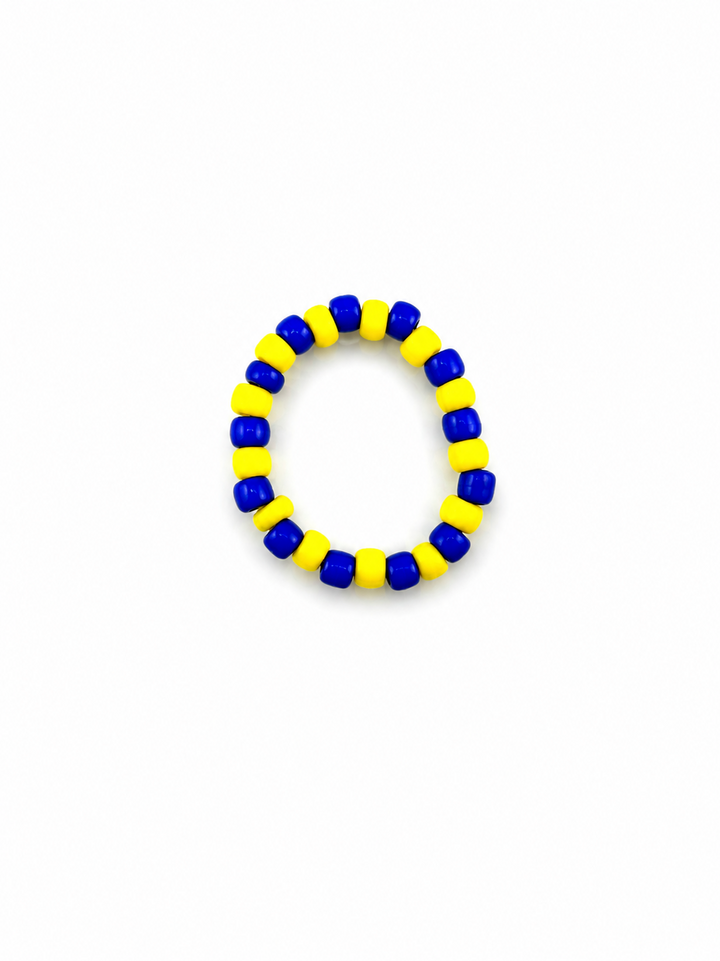 Blue &amp; Yellow Beaded Ring