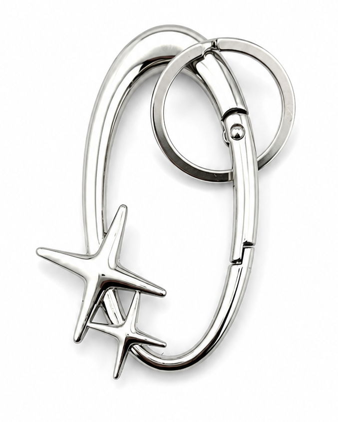Silver Star Carabiner Keychain