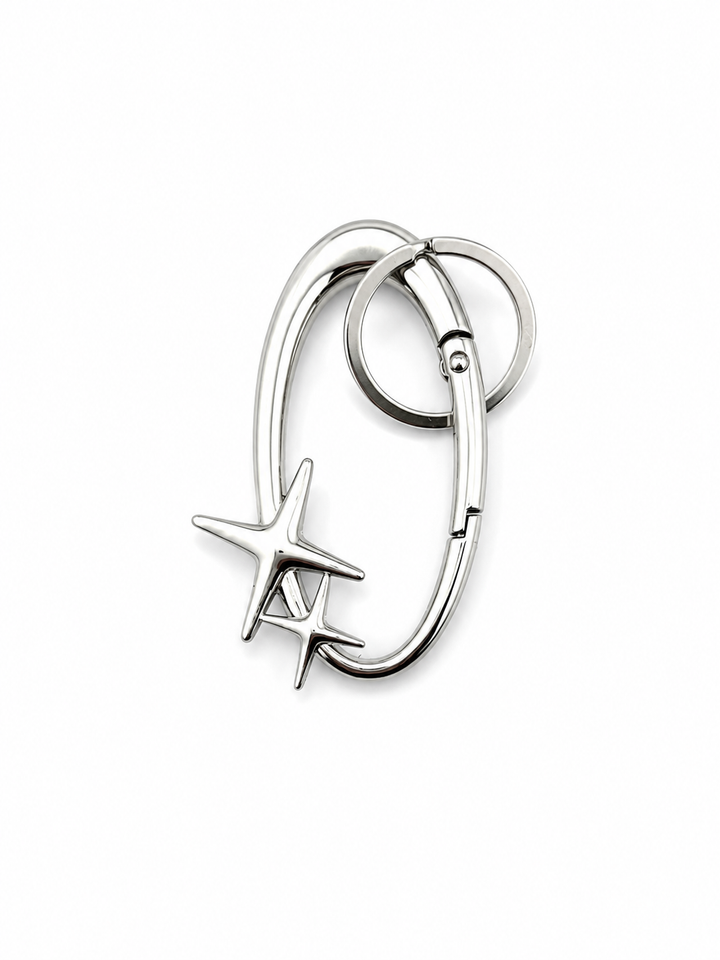 Silver Star Carabiner Keychain