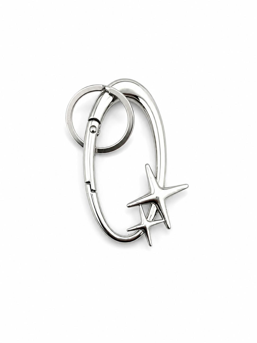 Silver Star Carabiner Keychain