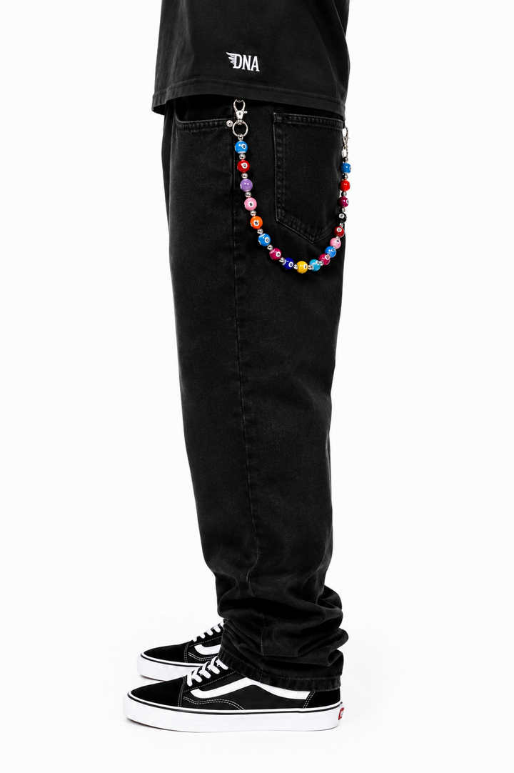 Multicolor Striped 8-Ball Belt Chain
