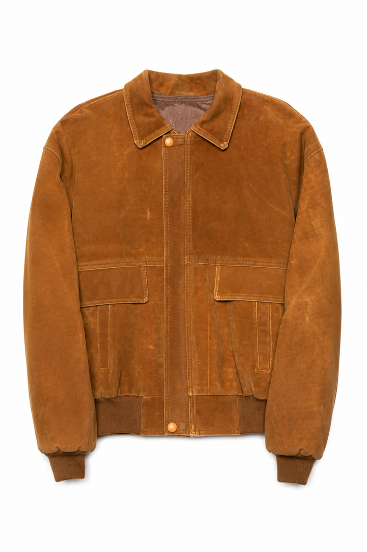 Vintage Suede Bomber Jacket