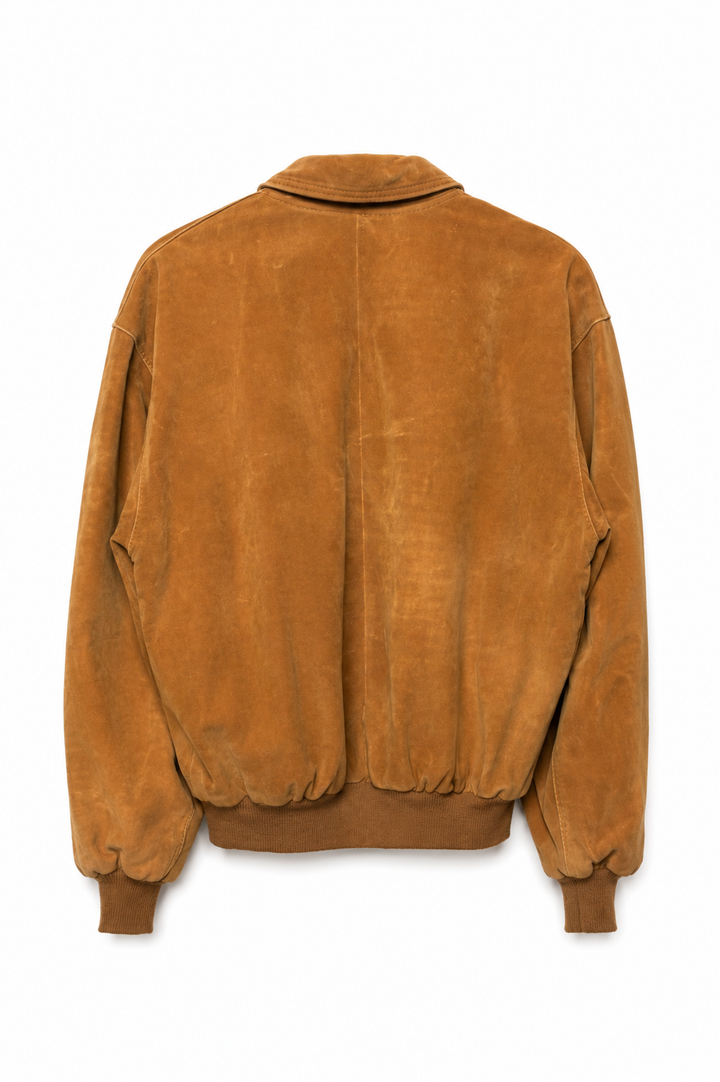 Vintage Suede Bomber Jacket