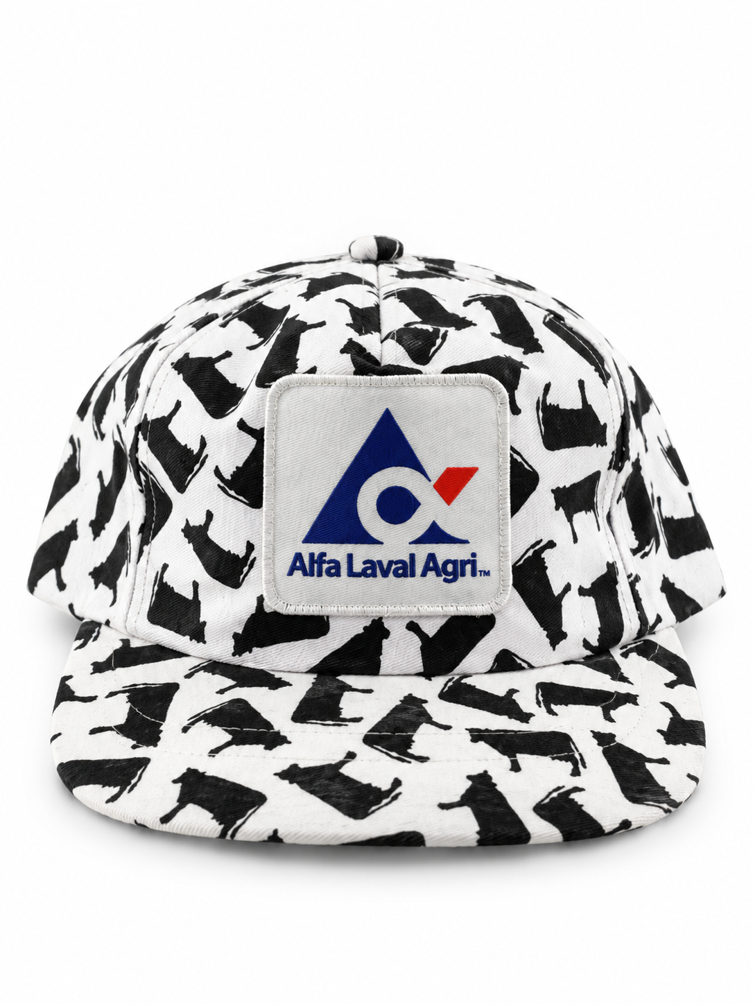 90s Alfa Laval Agri All Over Cow Print Snapback Hat