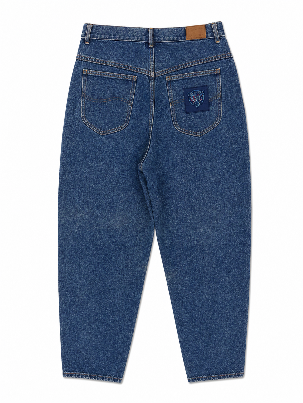 Vintage Skyriders Denim Jeans with Logo Patch Back Pocket