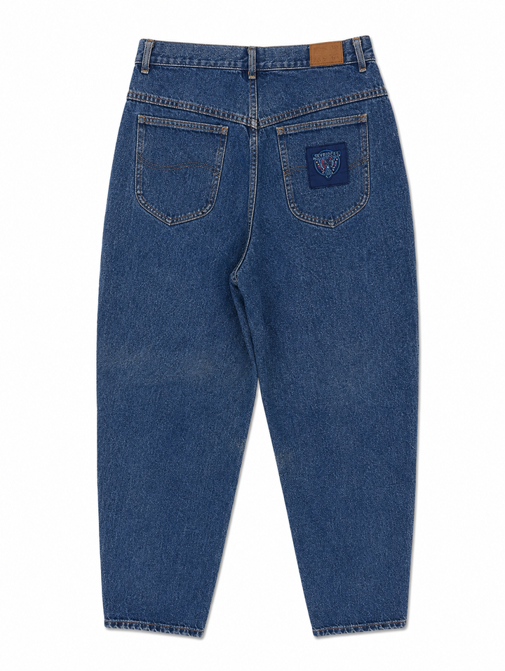 Vintage Skyriders Denim Jeans with Logo Patch Back Pocket