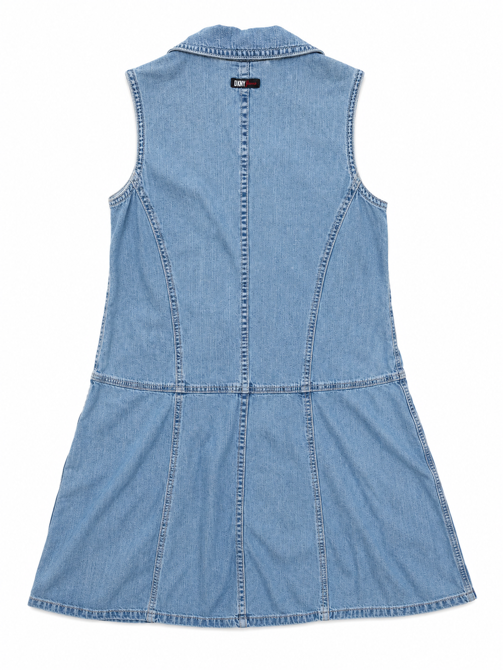DKNY Jeans Blue Collared Zip-Up Pocketed Denim Mini Dress