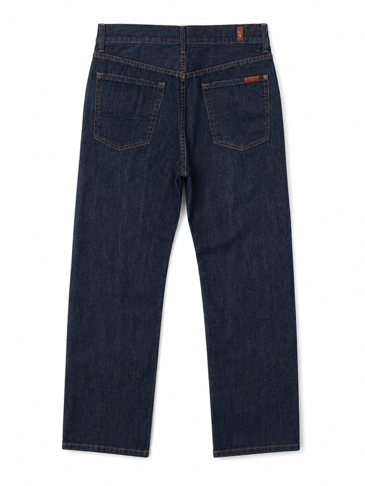 Dark Wash 7 For All Mankind Button-Fly Denim Jeans