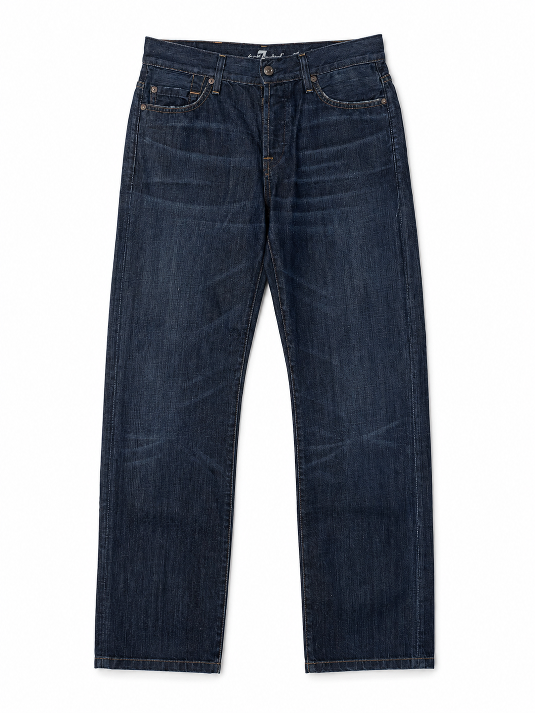 Dark Wash 7 For All Mankind Button-Fly Denim Jeans