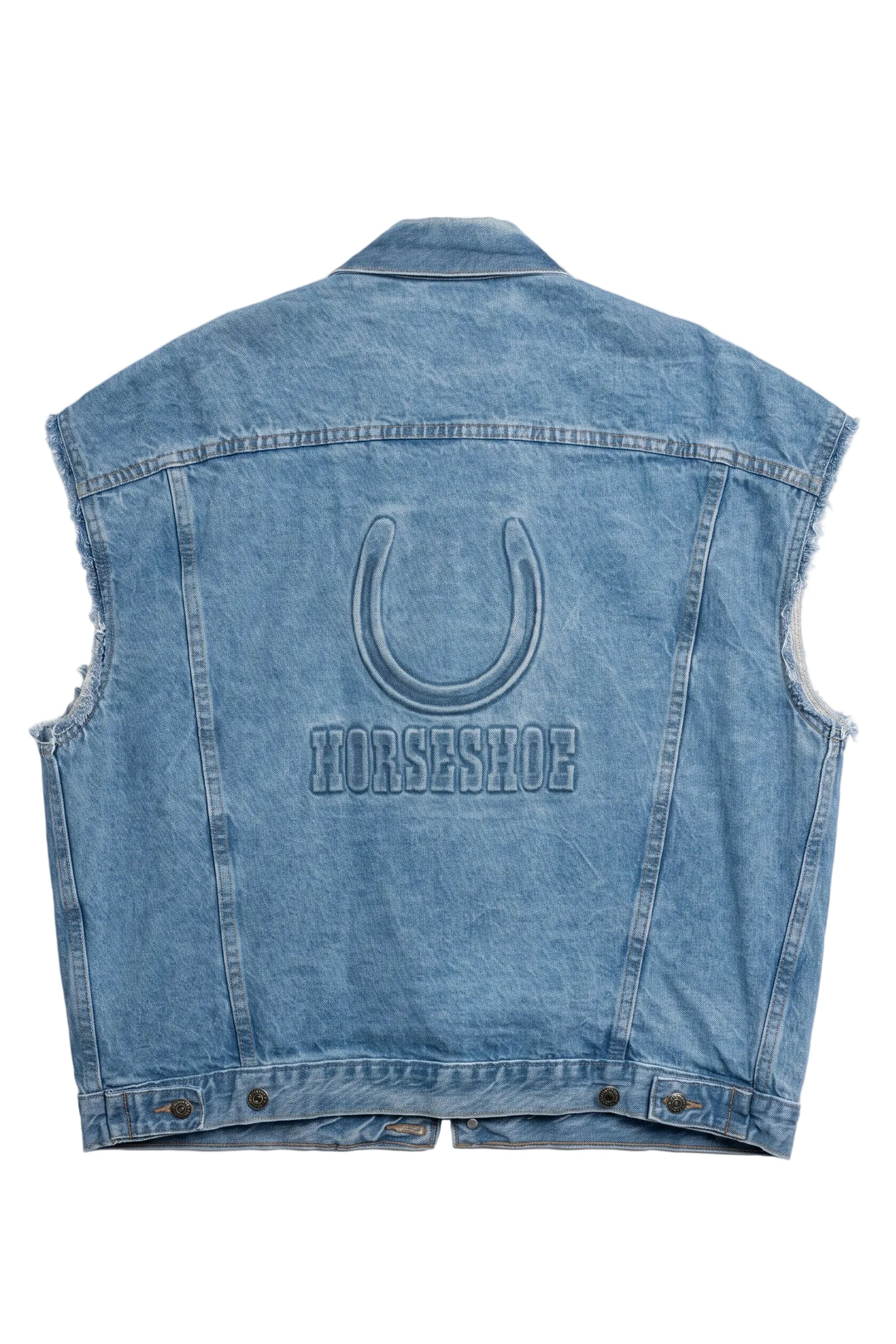 Blue denim vest with &