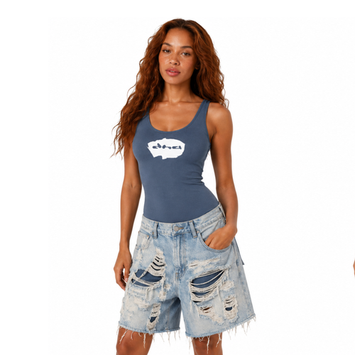 The Femme Bodysuit - Washed Navy