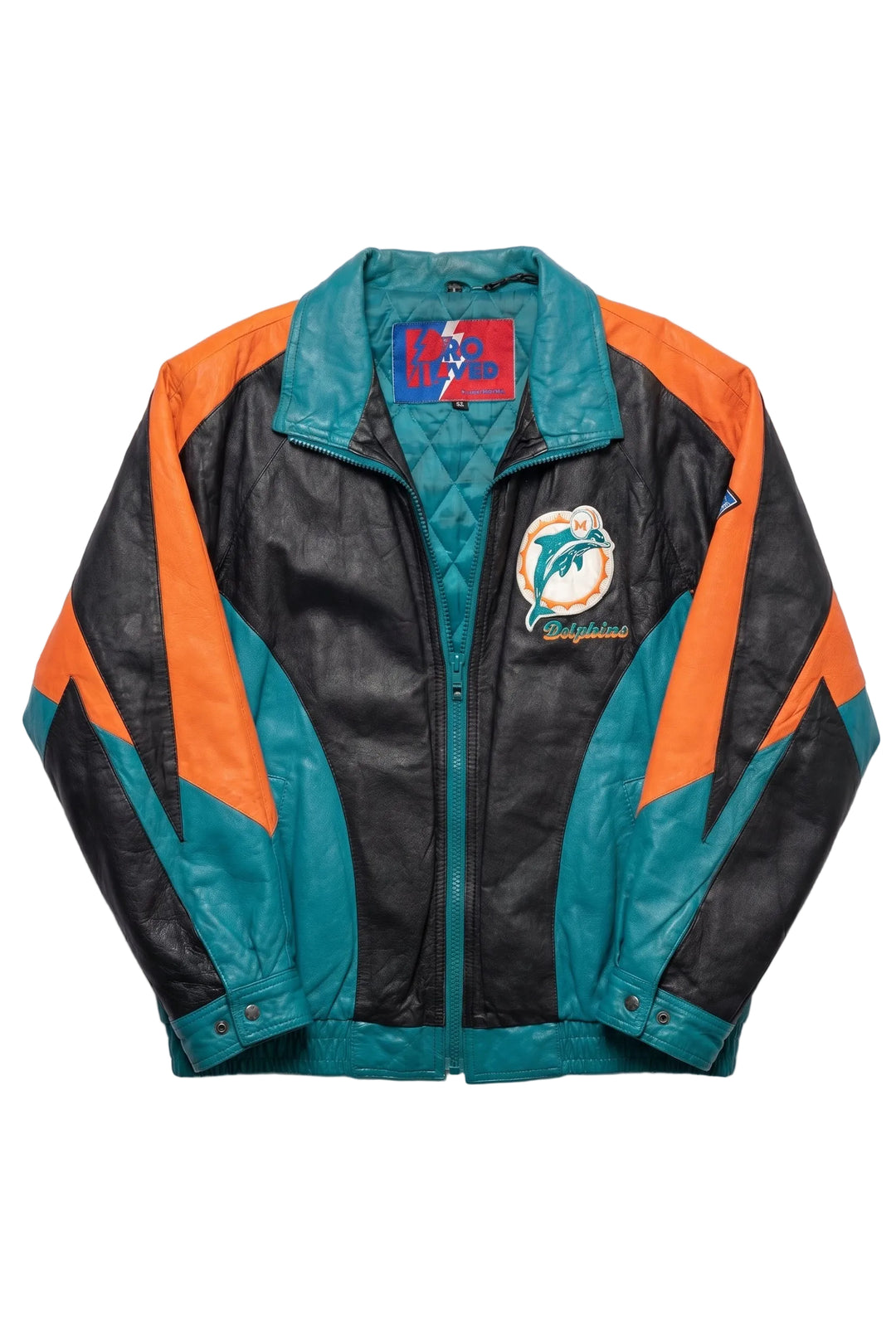 Vintage  Pro Player NFL Miami Dolphins Leather Varsity Jacket