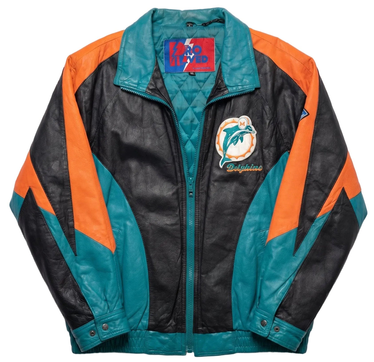 Vintage Pro Player NFL Miami Dolphins Leather Varsity Jacket