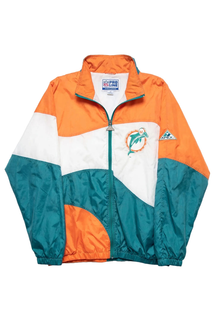 Colorful jacket with sports team logo on a white background