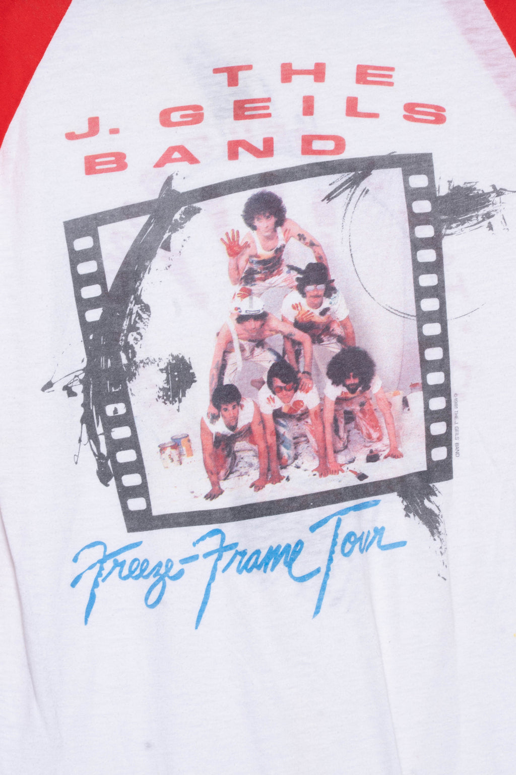 The J. Geils Band Red and White Vintage Tee