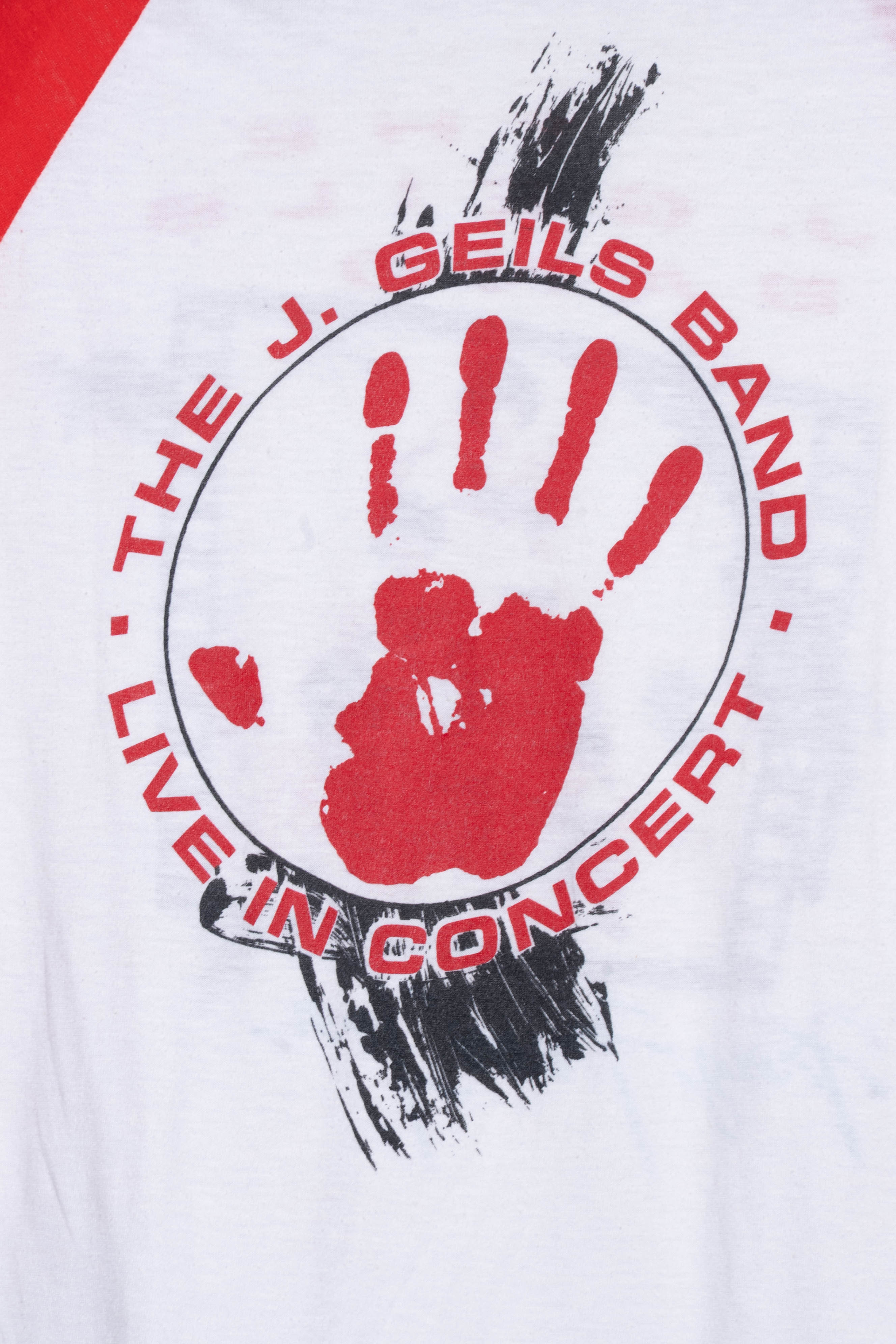 The J. Geils Band Red and White Vintage Tee