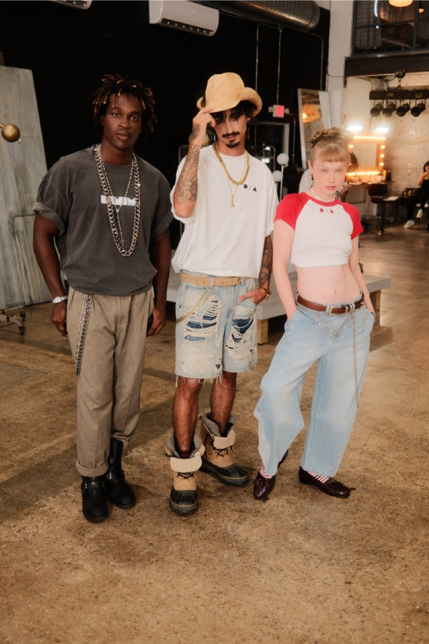 Friends in vintage inside the shop