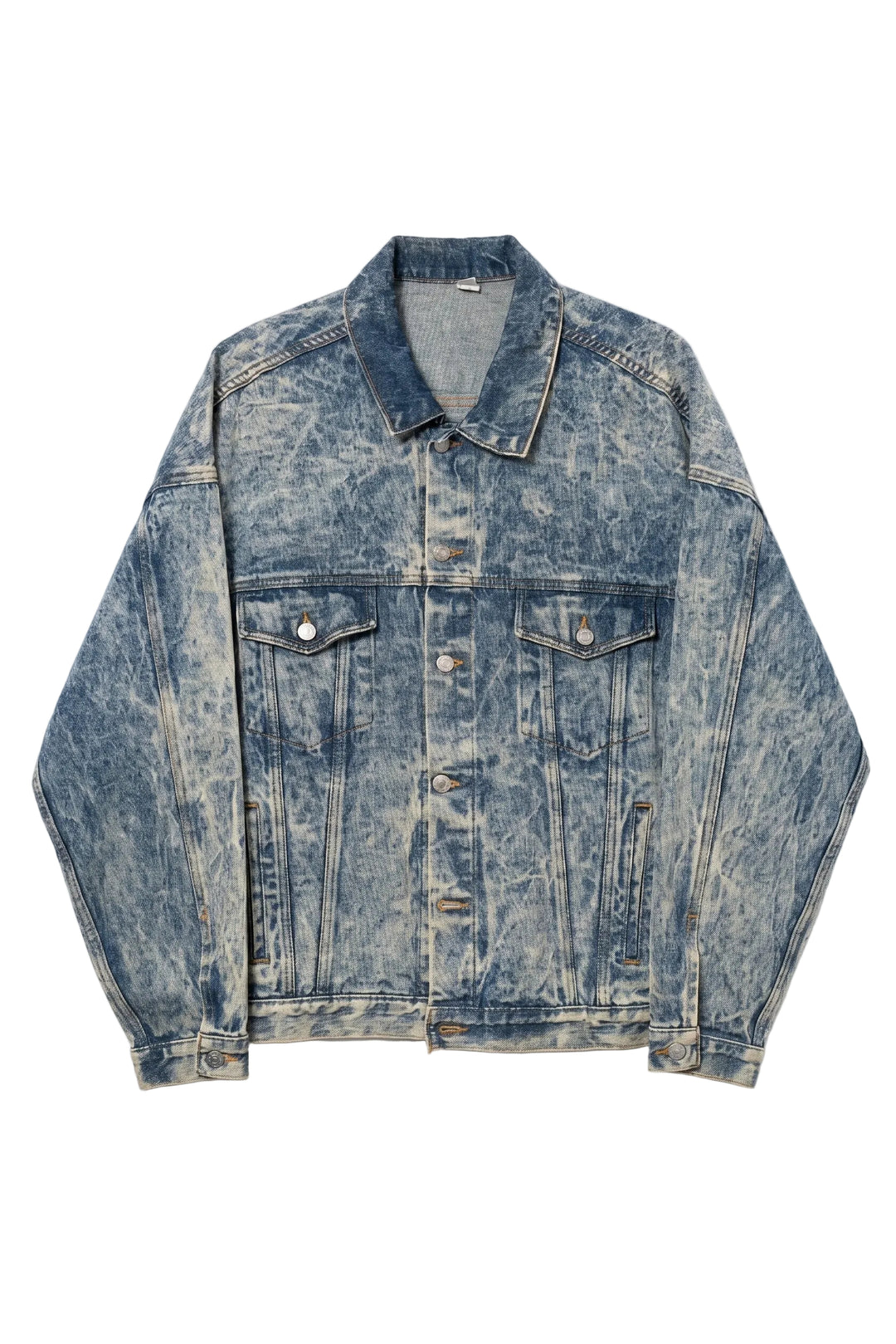 Blue denim jacket on a white background
