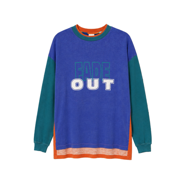 Vintage Fade Out Colorblock Long Sleeve T-Shirt