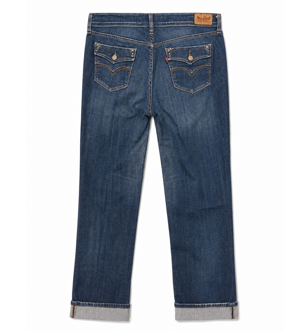 Vintage Levi's 505 Straight Leg 'Button Pocket' Medium-Wash Jeans