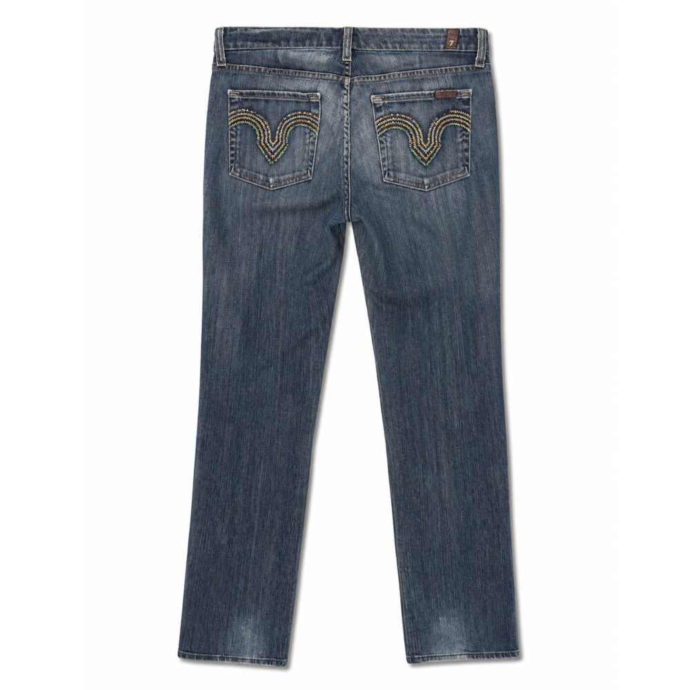 Vintage 7 For All Mankind 'Sequin Pocket' Medium-Wash Jeans