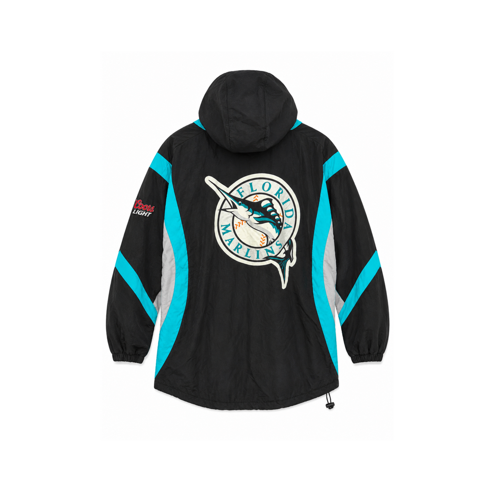 Vintage Florida Marlins Black & Teal Pullover Windbreaker Jacket
