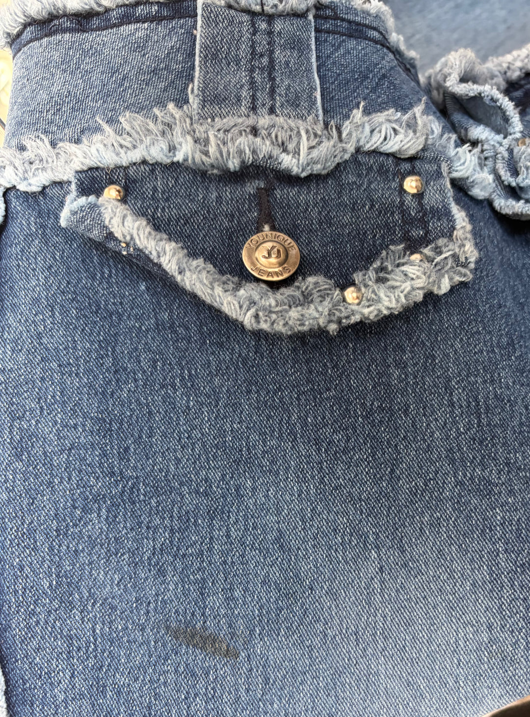 Younique Jeans Medium-Wash Studded Front Flap Pocket Denim Jeans