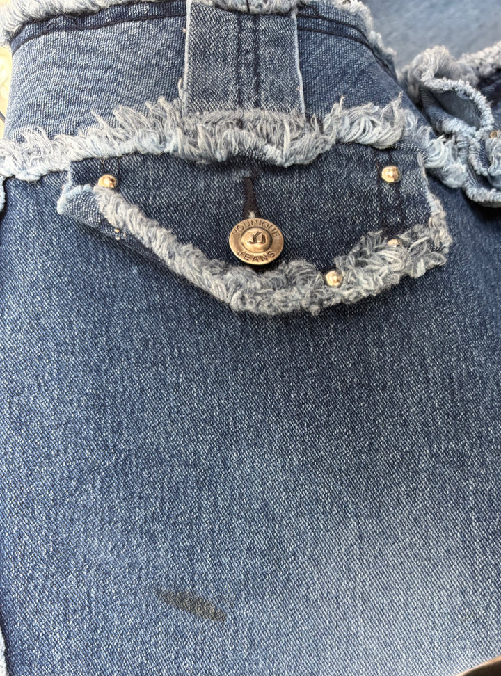Younique Jeans Medium-Wash Studded Front Flap Pocket Denim Jeans