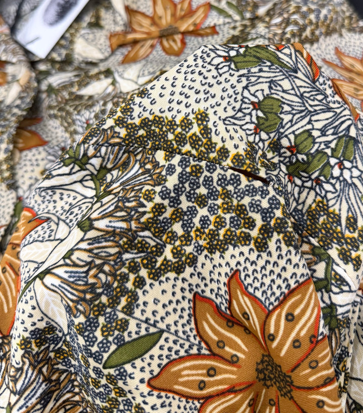 Vintage Miss Accent Floral Button-Up Blouse