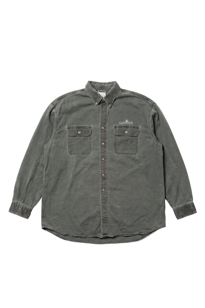Carhartt Green Denim Long Sleeve Button Up
