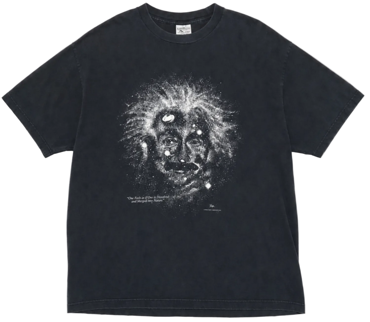 Black Albert Einstein 'Galaxies' Graphic T-Shirt