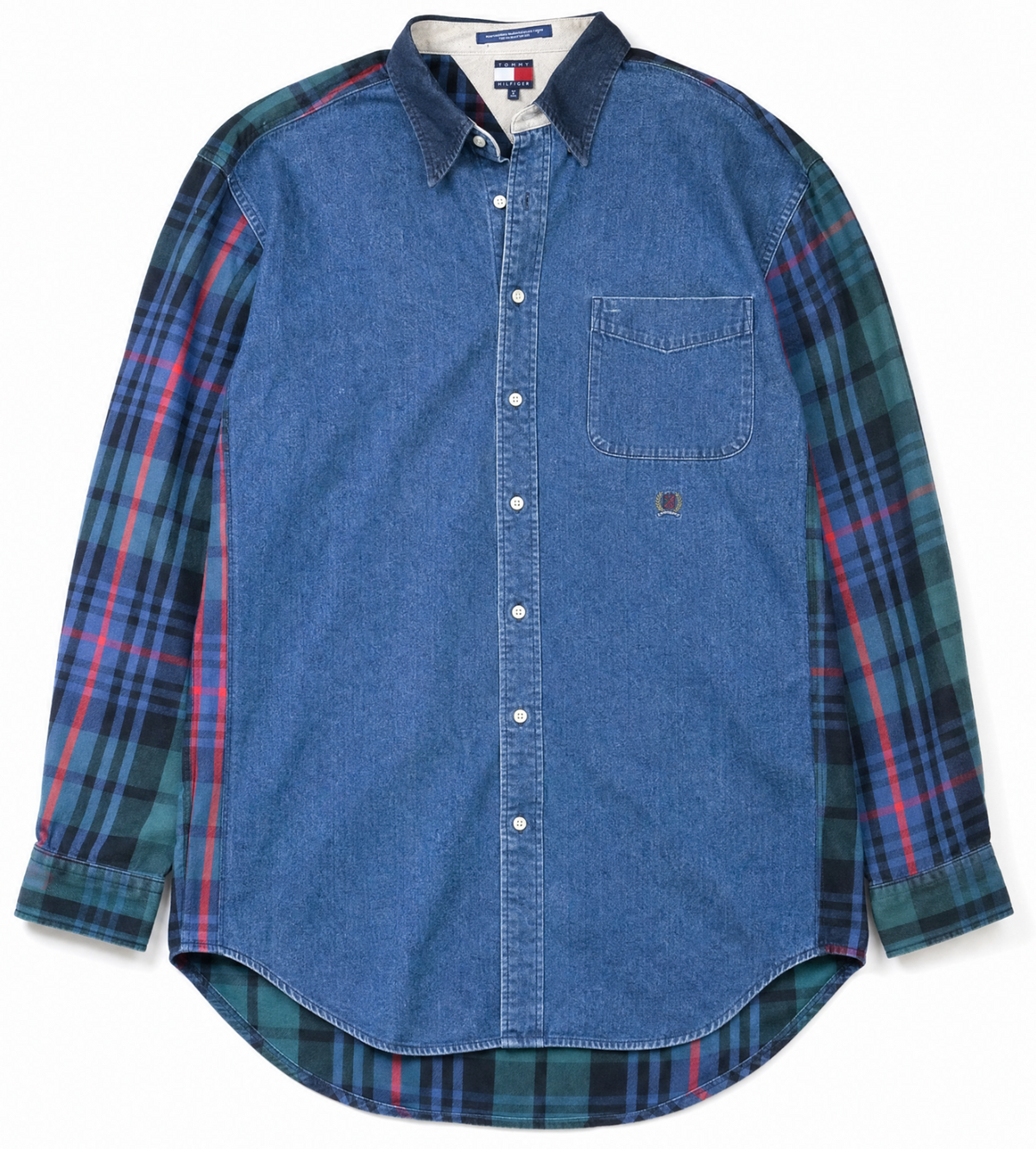Vintage Tommy Hilfiger Denim & Plaid Button-Down Shirt